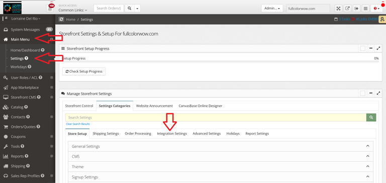 Integration Settings
